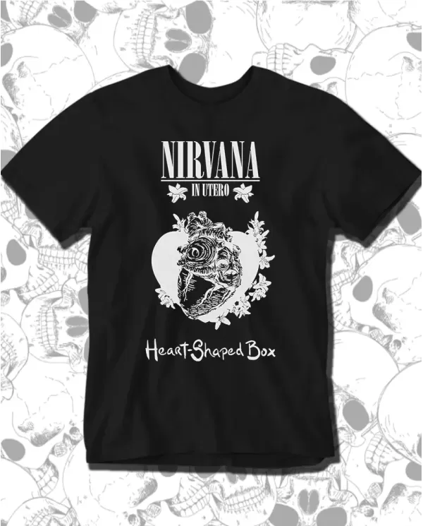 Camiseta Estampada Nirvana Heart Shaped Box 🤟 Calidad Premium