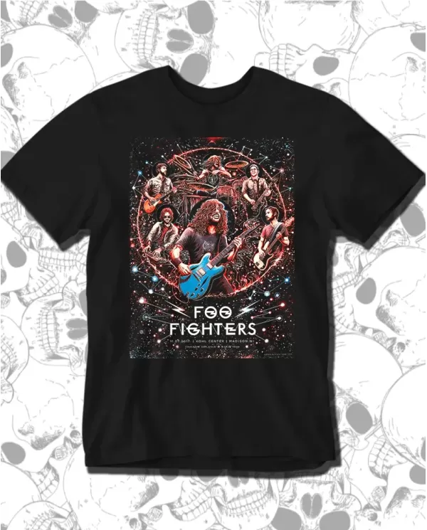 Camiseta Estampada Foo Fighters Poster Band 🤟 Calidad Premium