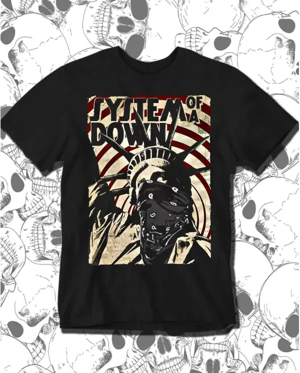 Camiseta Estampada System Of A Down SOAD Liberty 🤟 Calidad Premium