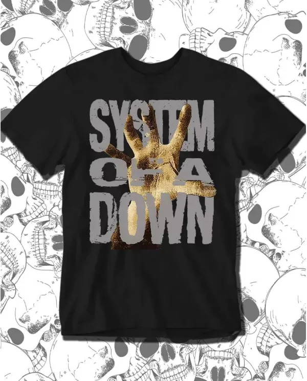 Camiseta Estampada System Of A Down SOAD Hand 🤟 Calidad Premium
