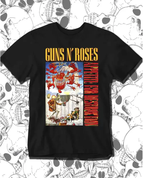Camiseta Estampada Guns And Roses Apettite for Destrucctrion Album 🤟 Calidad Premium