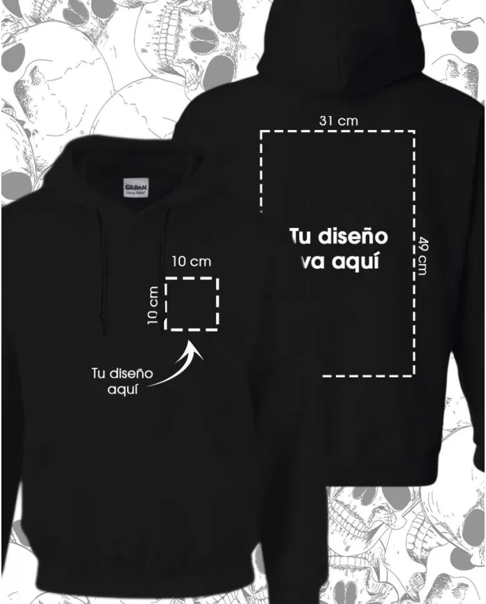 Buzo Capotero  Unisex Personalizado Escudo Y Espalda