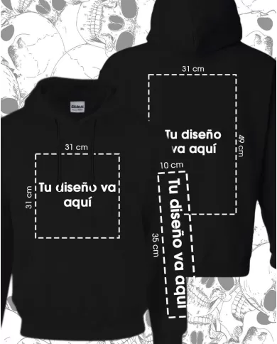 Buzo Capotero  Unisex Personalizado Pecho, Espalda y Manga