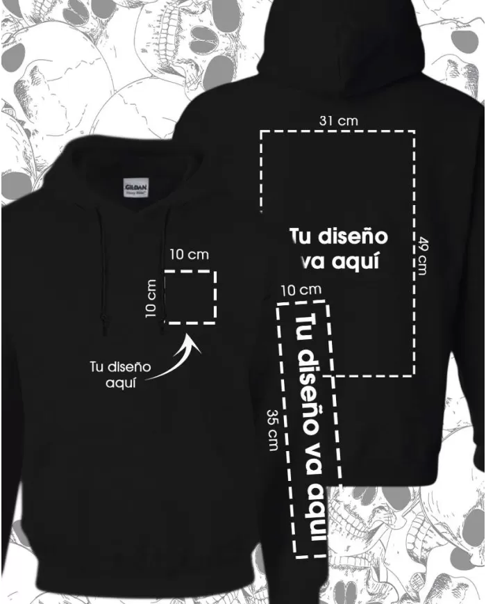 Buzo Capotero  Unisex Personalizado Escudo y Manga