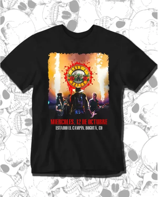 Camiseta Estampada Guns And Roses Bogota 23 🤟 Calidad Premium