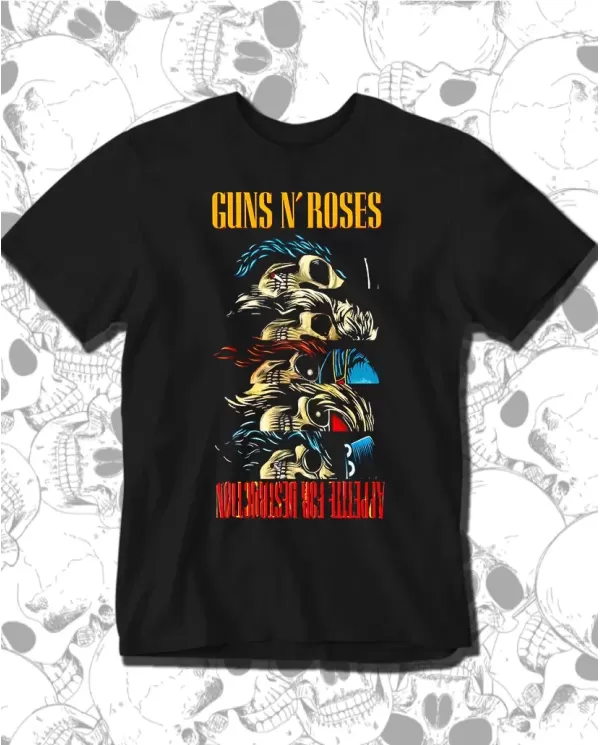 Camiseta Estampada Guns And Roses Faces 🤟 Calidad Premium