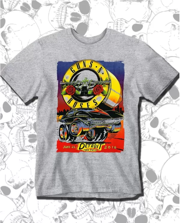 Camiseta Estampada Guns And Roses Detroit 16 🤟 Calidad Premium
