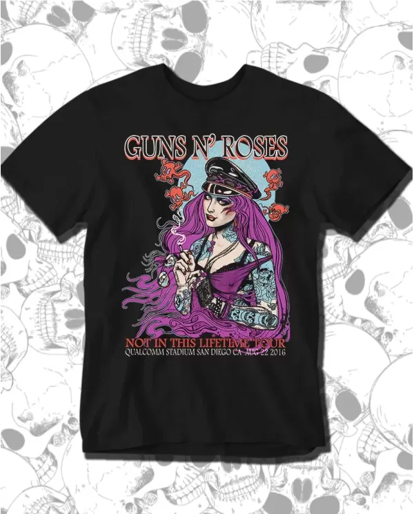 Camiseta Estampada Guns And Roses San Diego 16 🤟 Calidad Premium