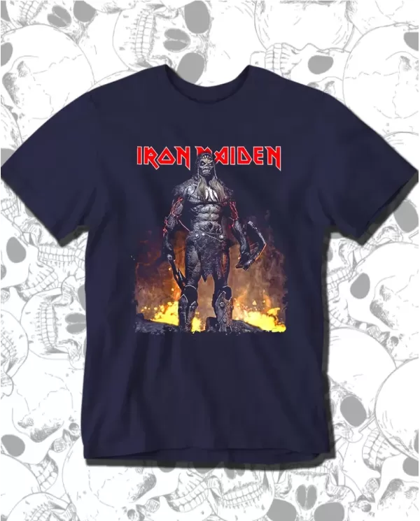 Camiseta Estampada Iron Maiden Flames 🤟 Calidad Premium