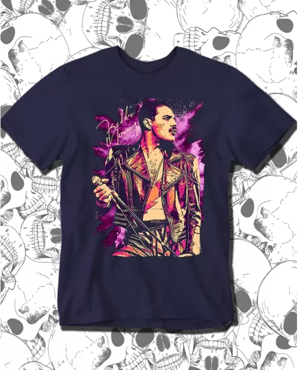 Camiseta Estampada Queen Freddie Mercury Paint 🤟 Calidad Premium