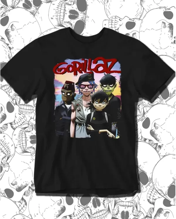 Camiseta Estampada Gorillaz Poster 🤟 Calidad Premium