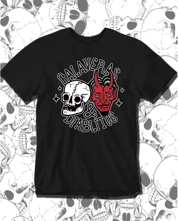 Camiseta Estampada Los Fabulosos Cadillacs Calaberas y Diablitos 🤟 Calidad Premium