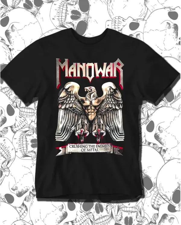 Camiseta Estampada Manowar Crushing The Enemies Of Metal 02 🤟 Calidad Premium